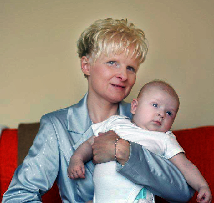 Agnieszka Turowska z chrześniakiem, Cypriankiem